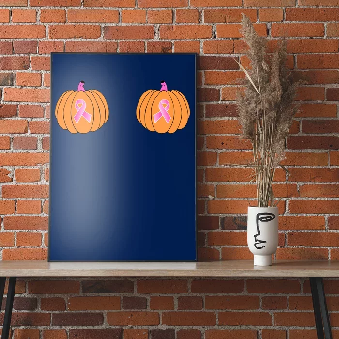 Save The Pumpkins Breast Cancer Ribbon Poster