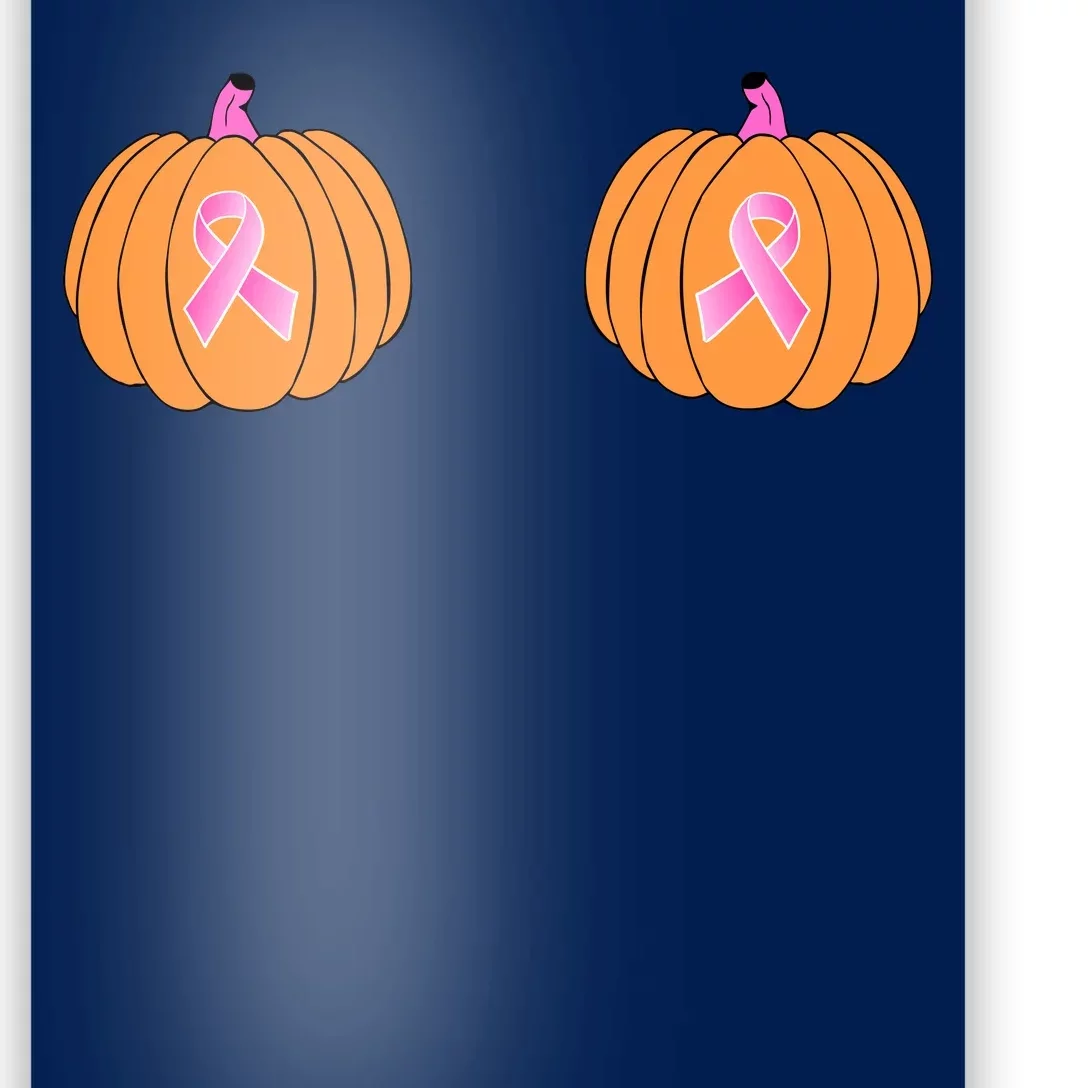 Save The Pumpkins Breast Cancer Ribbon Poster