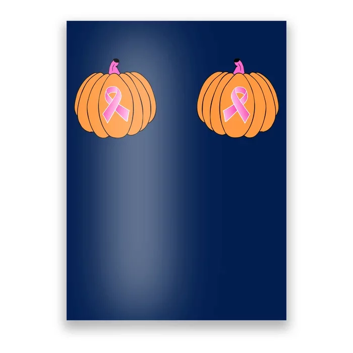 Save The Pumpkins Breast Cancer Ribbon Poster