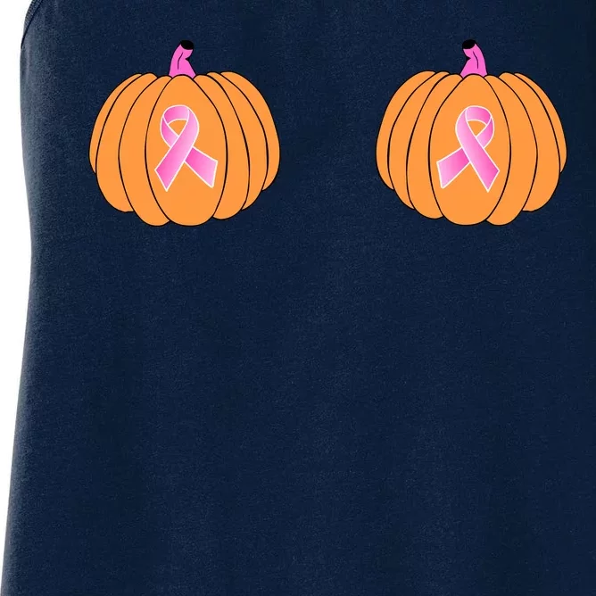 Save The Pumpkins Breast Cancer Ribbon Women's Racerback Tank