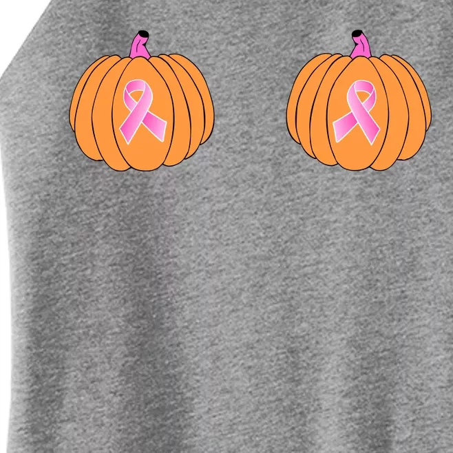 Save The Pumpkins Breast Cancer Ribbon Women’s Perfect Tri Rocker Tank