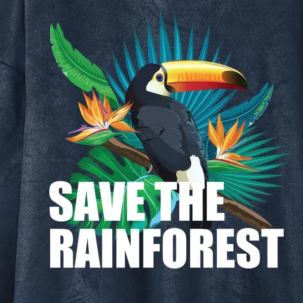 Save the Rainforest -  Protect the Wildlife Hooded Wearable Blanket