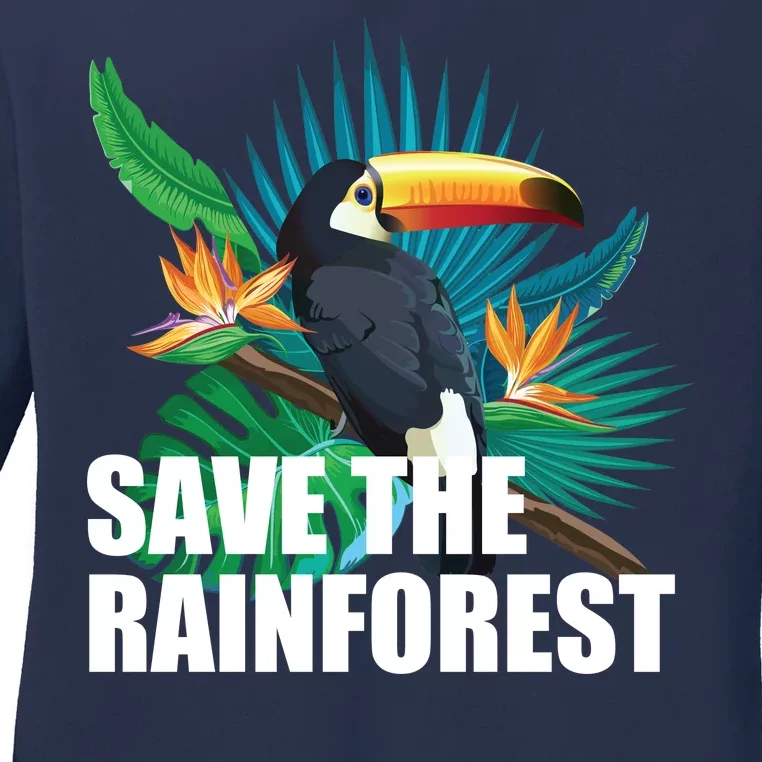 Save the Rainforest -  Protect the Wildlife Ladies Long Sleeve Shirt