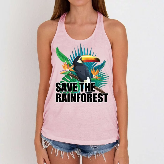 Save The Rainforest Women's Knotted Racerback Tank