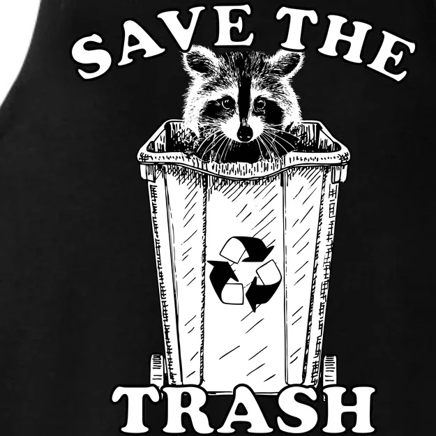 Save the Trash Pandas Funny Raccoon Ladies Tri-Blend Wicking Tank