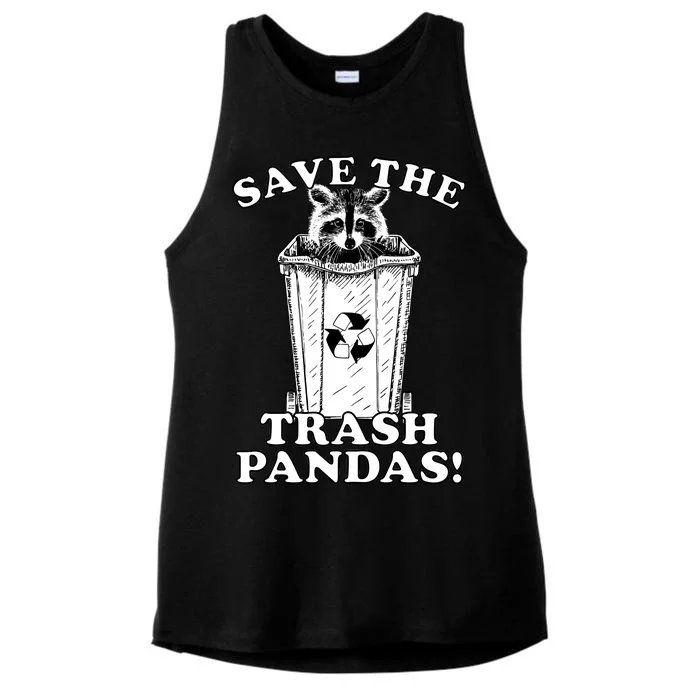 Save the Trash Pandas Funny Raccoon Ladies Tri-Blend Wicking Tank