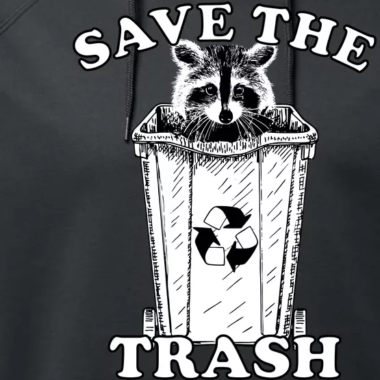 Save the Trash Pandas Funny Raccoon Performance Fleece Hoodie