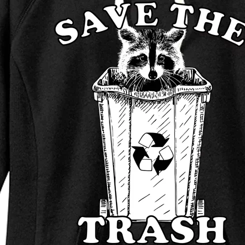 Save the Trash Pandas Funny Raccoon Women's Fleece Hoodie