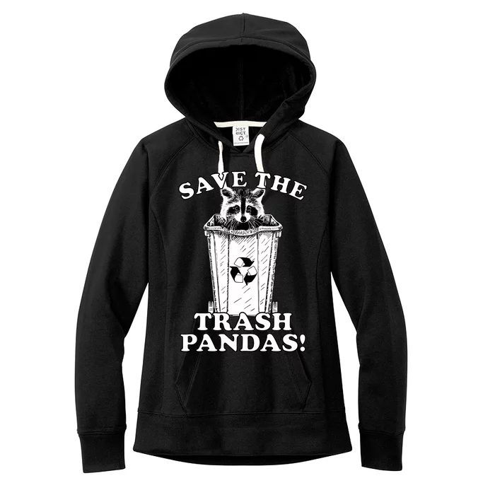 Save the Trash Pandas Funny Raccoon Women's Fleece Hoodie