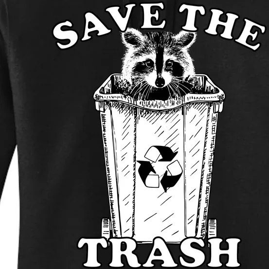 Save the Trash Pandas Funny Raccoon Women's Pullover Hoodie