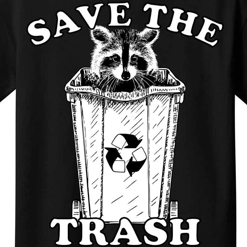 Save the Trash Pandas Funny Raccoon Kids T-Shirt