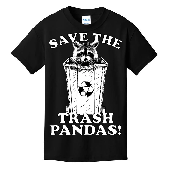 Save the Trash Pandas Funny Raccoon Kids T-Shirt