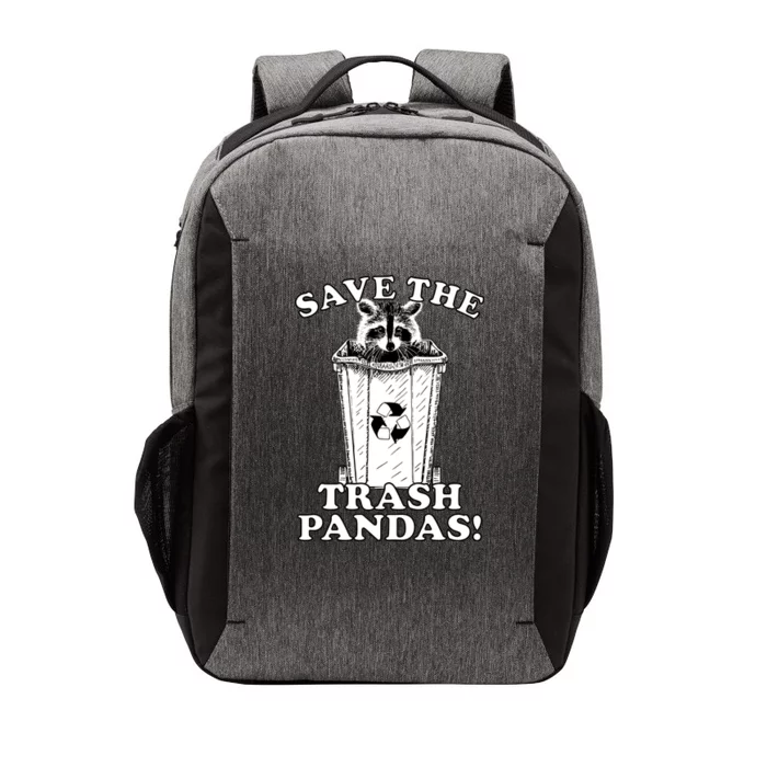 Save the Trash Pandas Funny Raccoon Vector Backpack