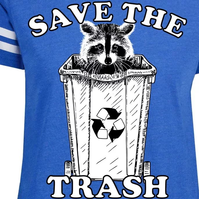 Save the Trash Pandas Funny Raccoon Enza Ladies Jersey Football T-Shirt