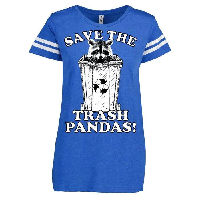 Save the Trash Pandas Funny Raccoon Enza Ladies Jersey Football T-Shirt