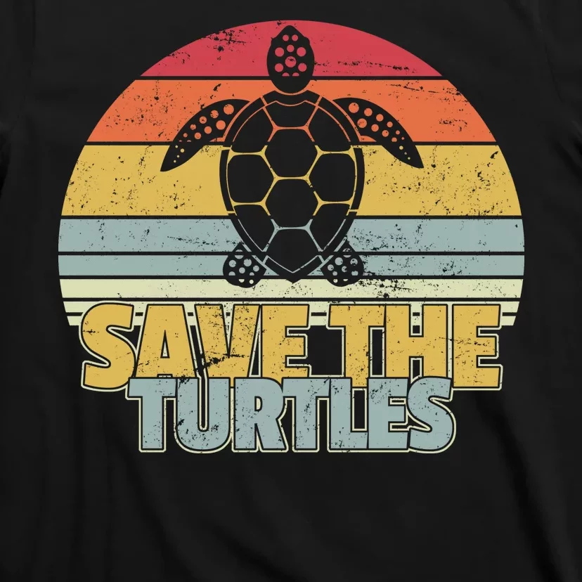 Save The Turtles Retro Style T-Shirt