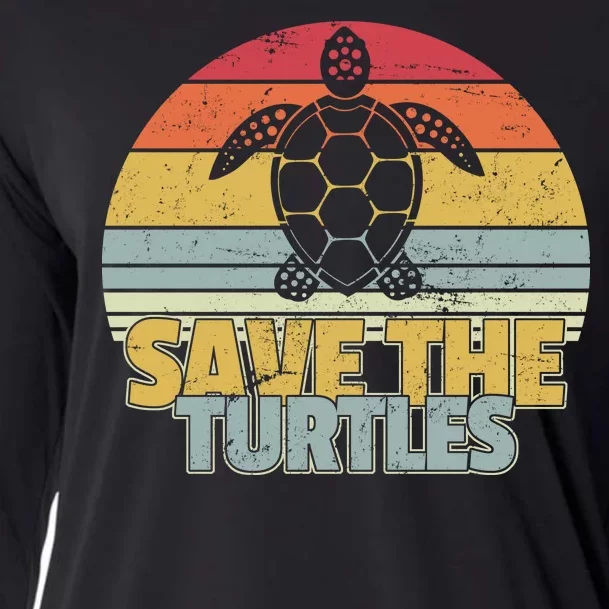 Save The Turtles Retro Style Cooling Performance Long Sleeve Crew