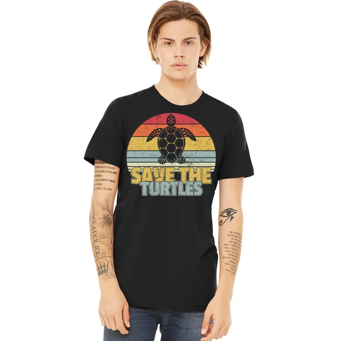 Save The Turtles Retro Style Premium T-Shirt