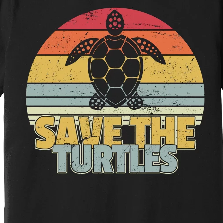 Save The Turtles Retro Style Premium T-Shirt