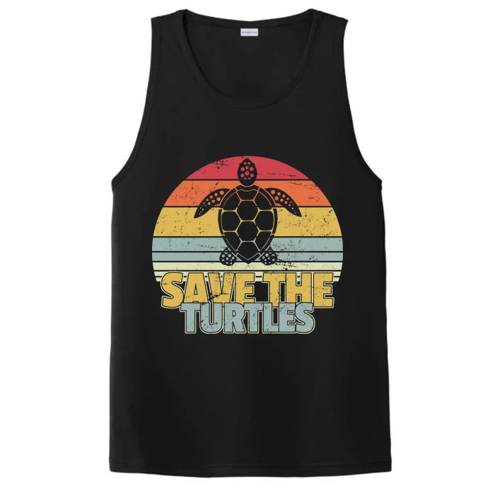 Save The Turtles Retro Style Performance Tank