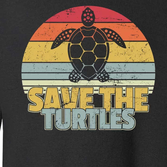 Save The Turtles Retro Style Toddler Sweatshirt