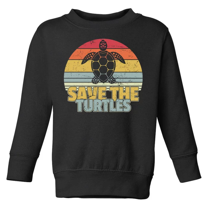 Save The Turtles Retro Style Toddler Sweatshirt