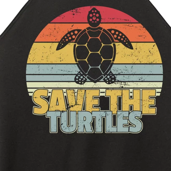 Save The Turtles Retro Style Women’s Perfect Tri Rocker Tank