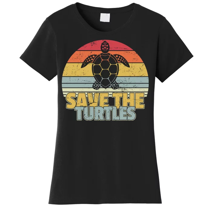 Save The Turtles Retro Style Women's T-Shirt