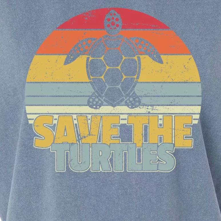 Save The Turtles Retro Style Garment-Dyed Women's Muscle Tee