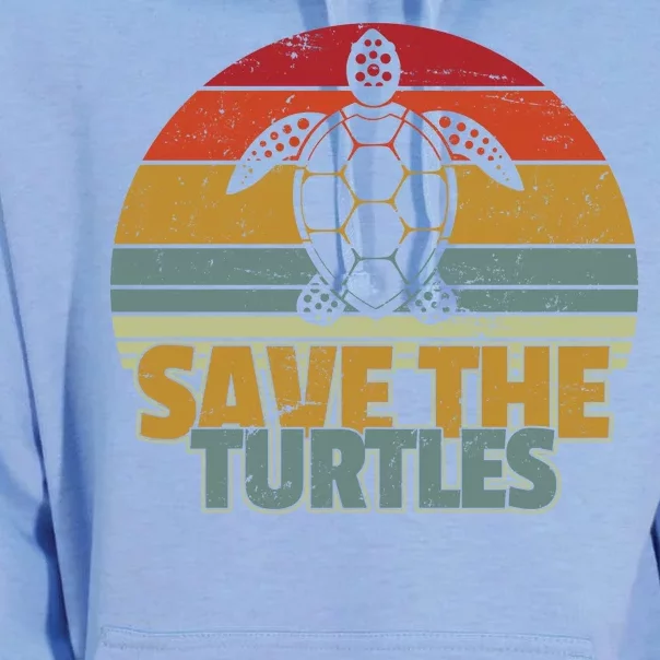 Save The Turtles Retro Style Unisex Surf Hoodie