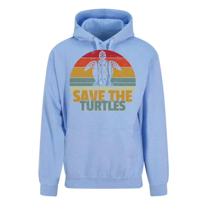 Save The Turtles Retro Style Unisex Surf Hoodie