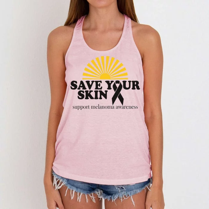 Save Your Skin Melanoma Awareness Women's Knotted Racerback Tank