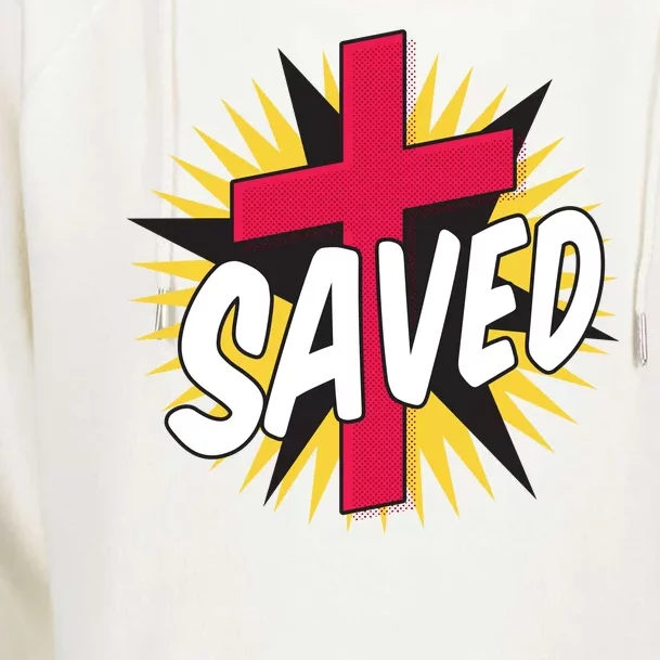 Saved Comic Cross Womens Funnel Neck Pullover Hood