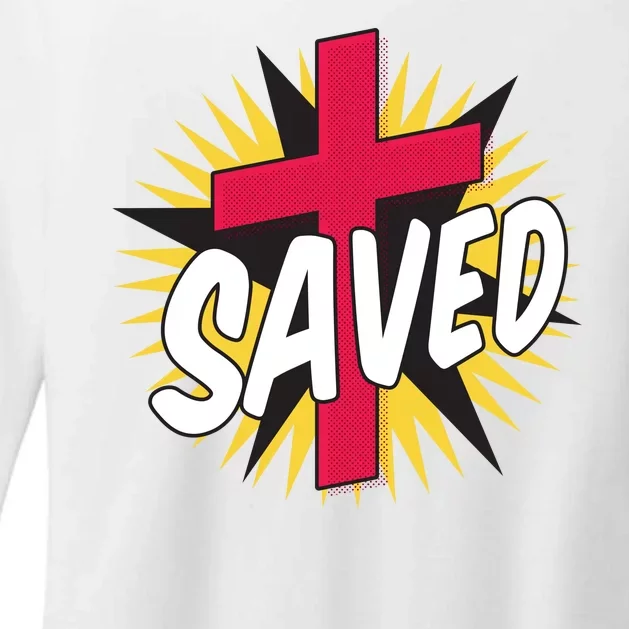 Saved Comic Cross Womens CVC Long Sleeve Shirt