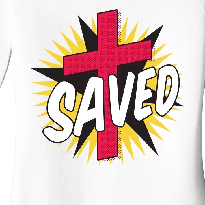 Saved Comic Cross Women's Perfect Tri Tunic Long Sleeve Shirt