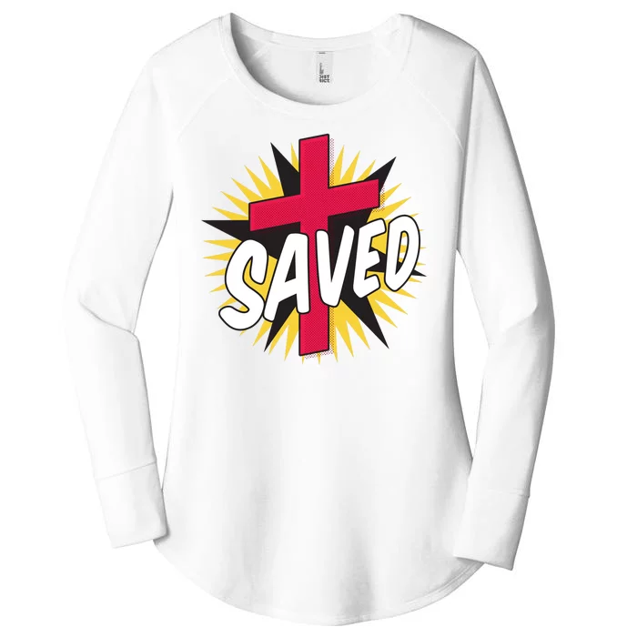 Saved Comic Cross Women's Perfect Tri Tunic Long Sleeve Shirt