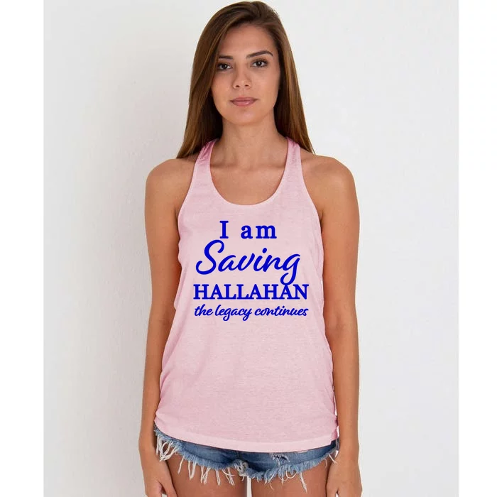 Saving Hallahan The Legacy Continues Women's Knotted Racerback Tank