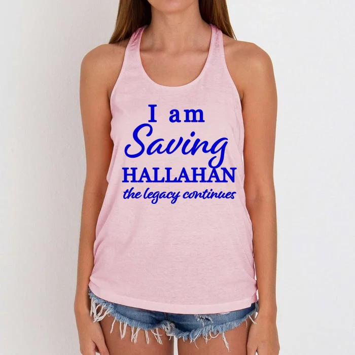 Saving Hallahan The Legacy Continues Women's Knotted Racerback Tank