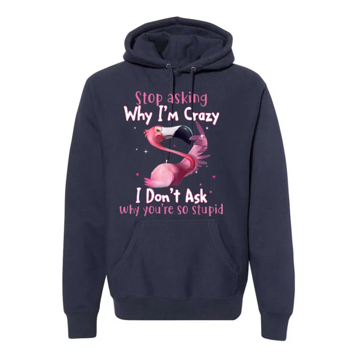 Stop Asking Why I'm Crazy I Don't Ask Why You're So Stupid Funny Premium Hoodie