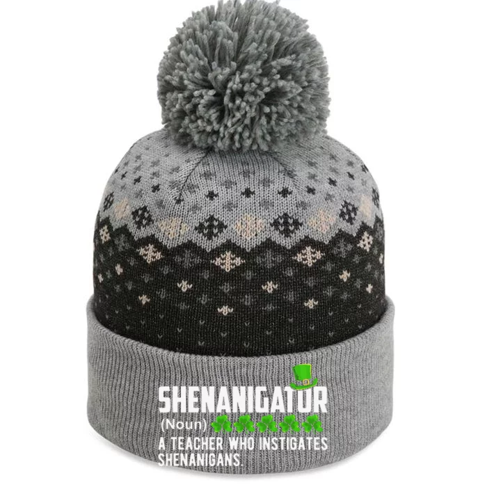 Shenanigator Aeacher Who Instigates Shenanigans Gift The Baniff Cuffed Pom Beanie