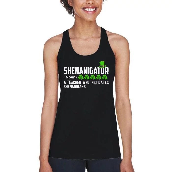 Shenanigator Aeacher Who Instigates Shenanigans Gift Women's Racerback Tank