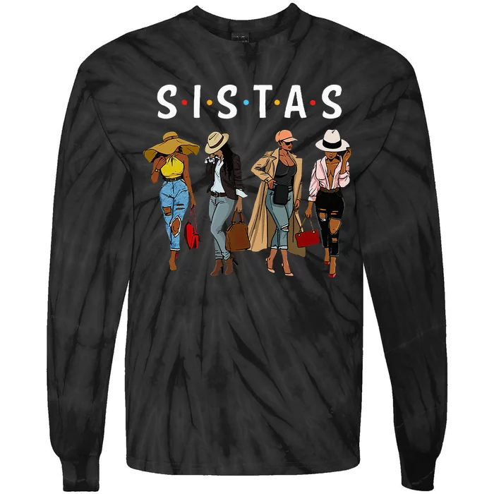 Sistas Afro Women Together Women Birthday Tie-Dye Long Sleeve Shirt