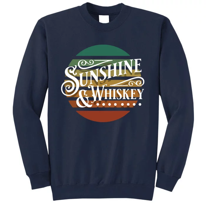 Sunshine And Whiskey Women Vintage Graphic Retro Funny Tall Sweatshirt