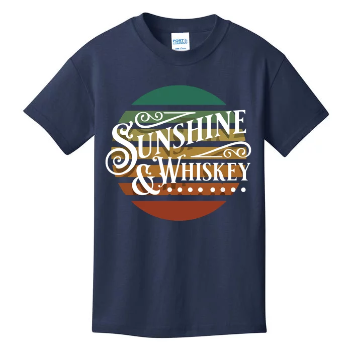 Sunshine And Whiskey Women Vintage Graphic Retro Funny Kids T-Shirt