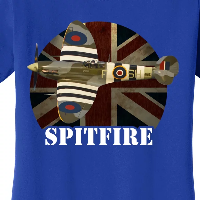 Spitfire Aircraft Ww2 Airplane Aeroplane War Plane Gift Women's T-Shirt