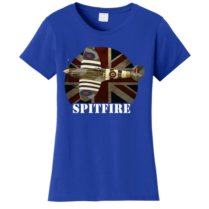 Spitfire Aircraft Ww2 Airplane Aeroplane War Plane Gift Women's T-Shirt