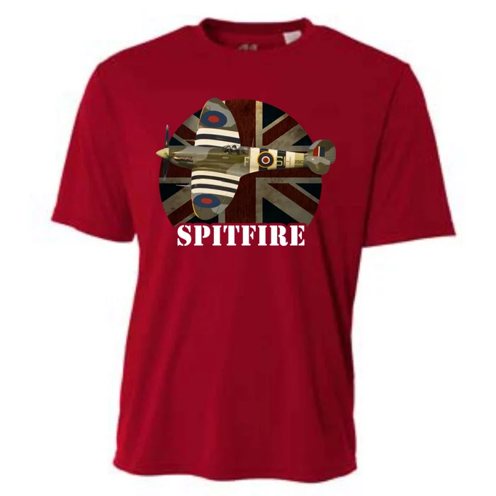 Spitfire Aircraft Ww2 Airplane Aeroplane War Plane Gift Cooling Performance Crew T-Shirt