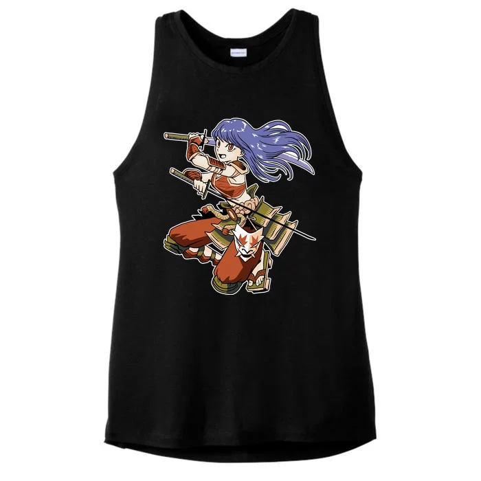 Samurai Anime Warrior Ladies Tri-Blend Wicking Tank