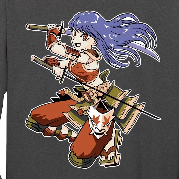 Samurai Anime Warrior Long Sleeve Shirt