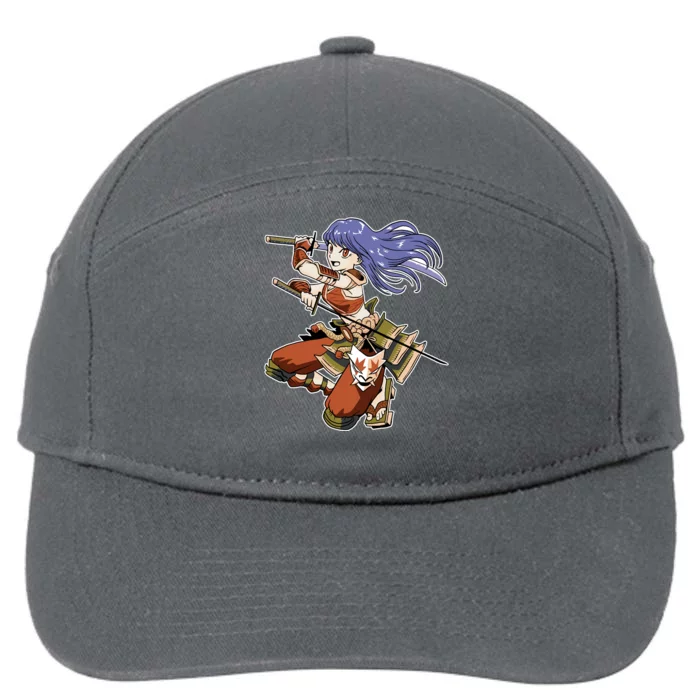 Samurai Anime Warrior 7-Panel Snapback Hat